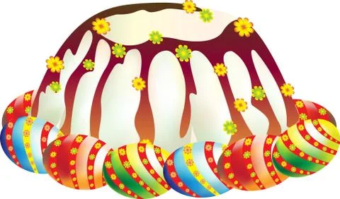 Eggs &amp; paskha Stock Illustration
