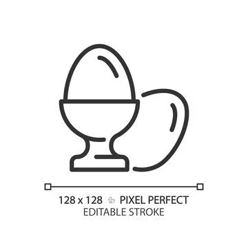 Eggs pixel perfect linear icon Illustrazione stock