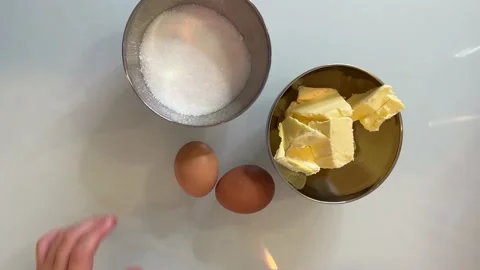 Eggs placed on the table Video stock 230076749