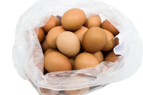 Eggs in a plastic bag. Foto stock