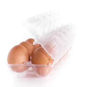 Eggs in the plastic pack Stock Photos