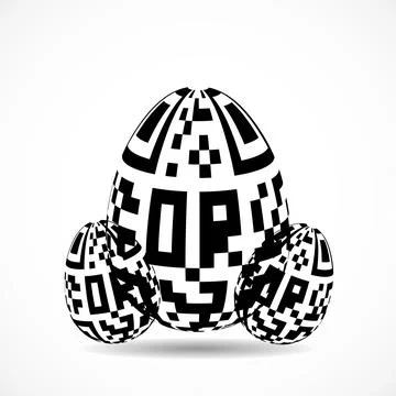 Eggs with qr code inside isolated on white background. Vector illustration Stockillustratie