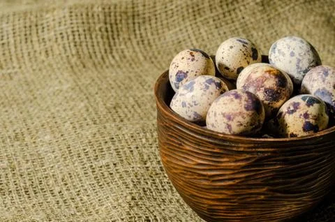 Eggs of quail Foto stock