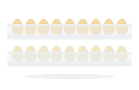 Eggs in refrigerated cells flat isolated Stock Illustration
