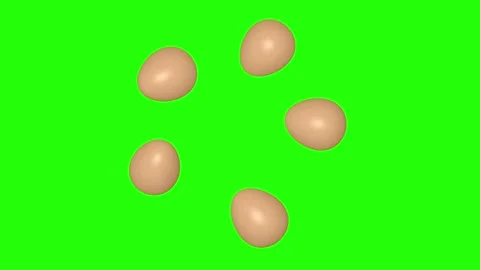 Eggs rotation around center point on green screen background Stock-Footage 322790526