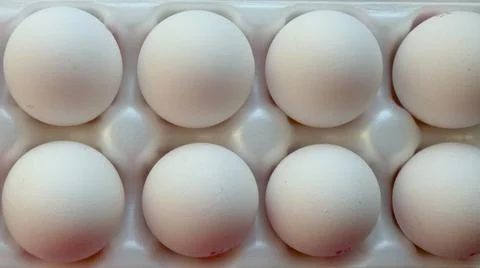 Eggs in a row Foto stock
