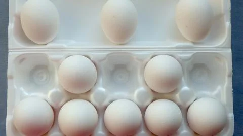 Eggs in a row Foto stock
