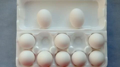 Eggs in a row Foto stock