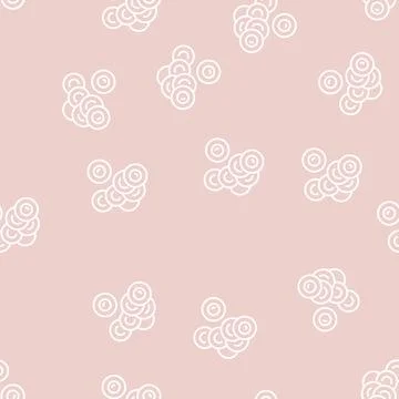 Eggs salmon line seamless pattern Stock Illustration