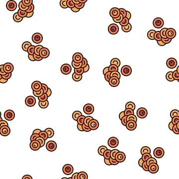 Eggs salmon vector seamless pattern Illustrazione stock