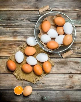 Eggs in a saucepan. Stock Photos