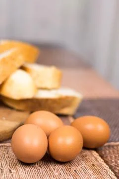 Eggs in shallow depth of field view Foto stock