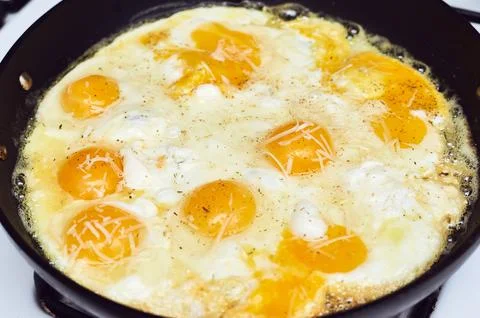 Eggs in a skillet Stock Photos