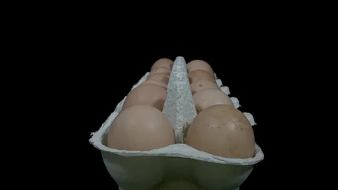 Eggs sliding up to down under a macro slider shot Stock Footage 128456189