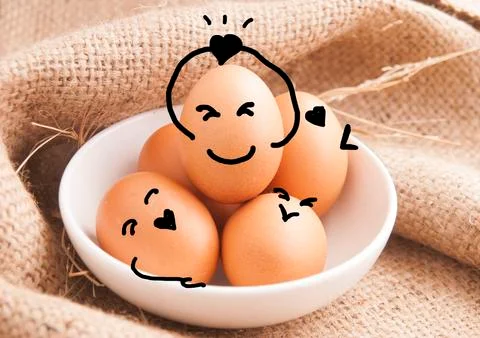Eggs smiling , relax or rest concept Stock Photos
