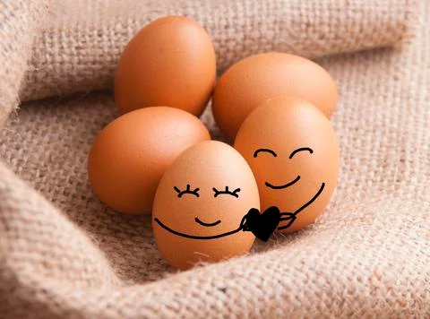 Eggs smiling , relax or rest concept Stock Photos