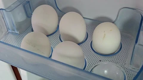 Eggs storage in refrigerator Vídeos de archivo 319416375