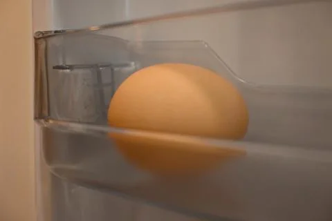 Eggs stored in refrigerator close-up kitchen food storage Fotos Stock