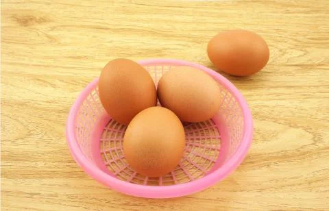 Eggs on table Foto stock
