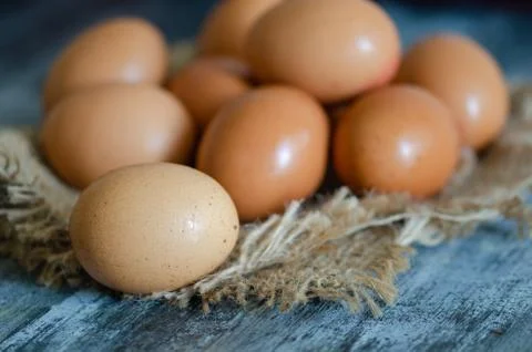 Eggs on the table. Stock Photos