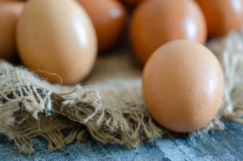 Eggs on the table. Stock Photos