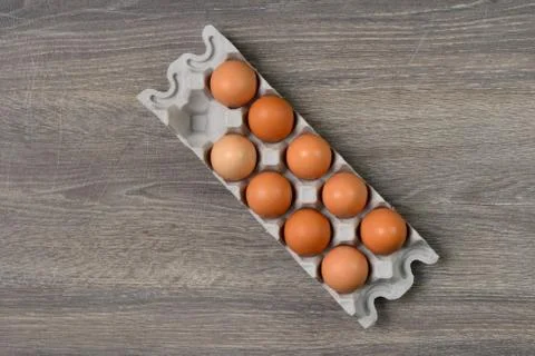 Eggs in tray Stock Photos