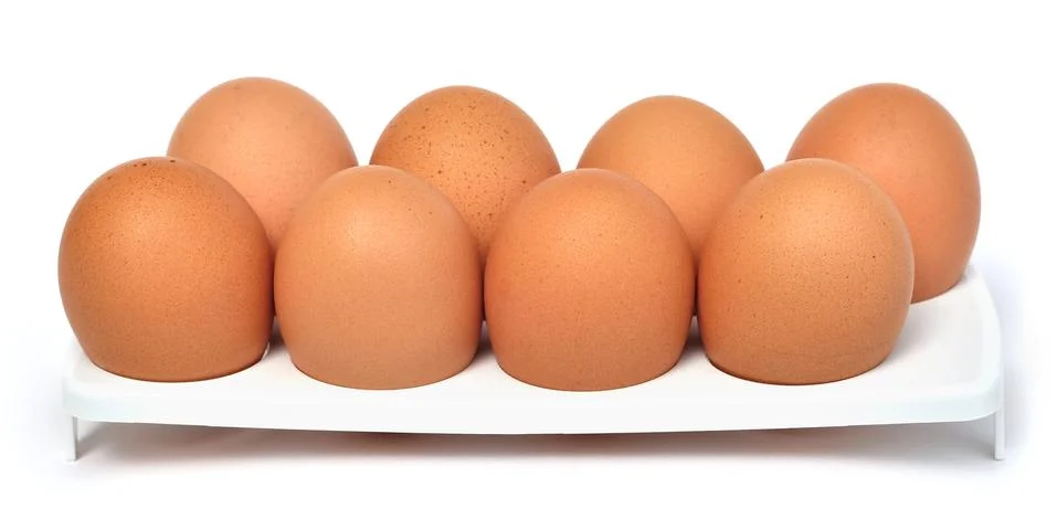 Eggs in tray Foto stock