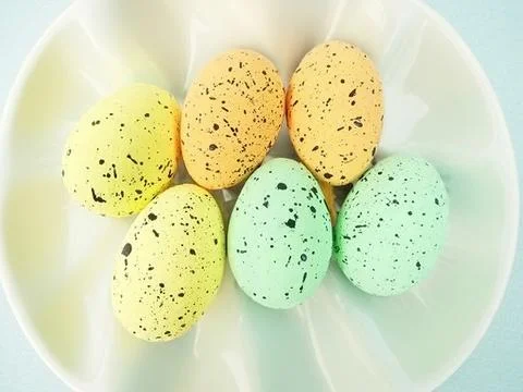 Eggs of various hues Stock Photos