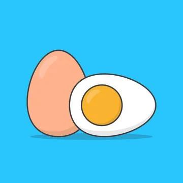 Eggs Vector Icon Illustration. Chicken Boiled Eggs Food. Brown And White Ch.. Stock Illustration