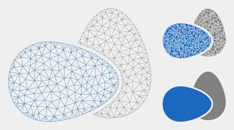 Eggs Vector Mesh Wire Frame Model and Triangle Mosaic Icon Illustrazione stock