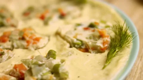 Eggs with vegetables into cookie cutters. 4k cinematography video recipe Stock Footage 156526910