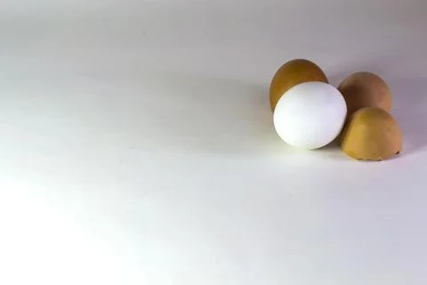 Eggs on a white background, chicken egg. Stock Photos