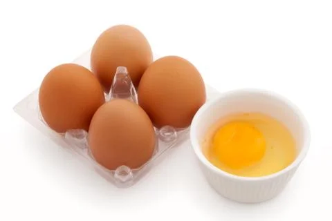 Eggs on white background Stock Photos