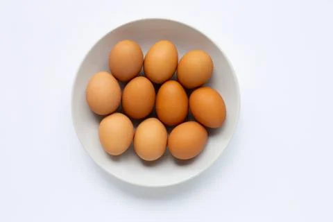 Eggs on white background. Stock Photos