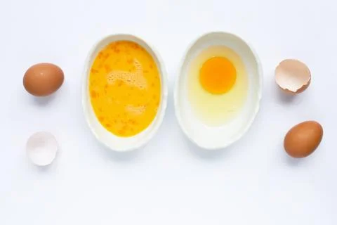 Eggs on white background. Stock Photos