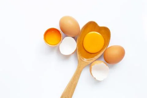 Eggs on white background. Stock Photos