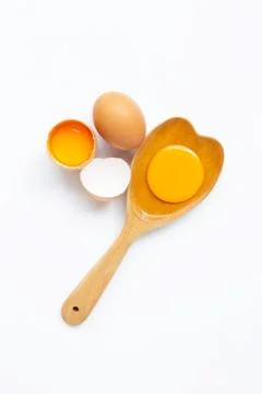 Eggs on white background. Stock Photos