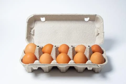 Eggs on a white background.  Stock Photos