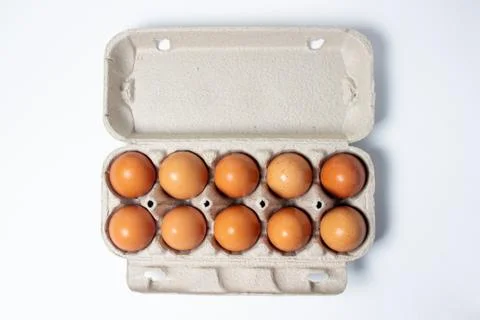 Eggs on a white background.  Stock Photos