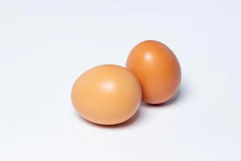 Eggs on a white background.  Stock Photos