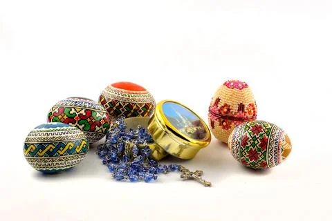 Eggs on a white background Stock Photos