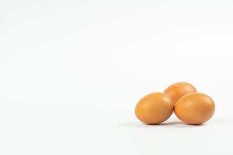 The eggs on a white background Photos