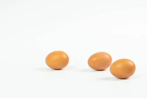 The eggs on a white background Photos
