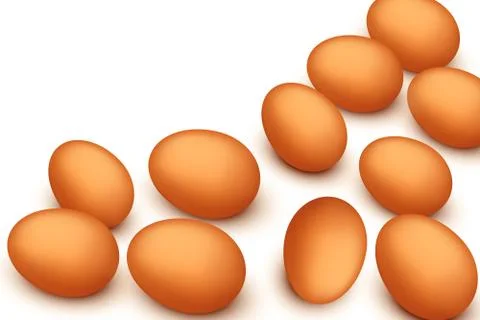 Eggs on white Stock Illustration