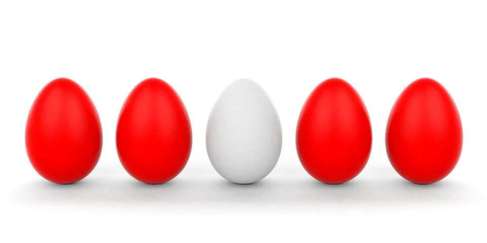 Eggs white red easter 5 white white background 스톡 일러스트