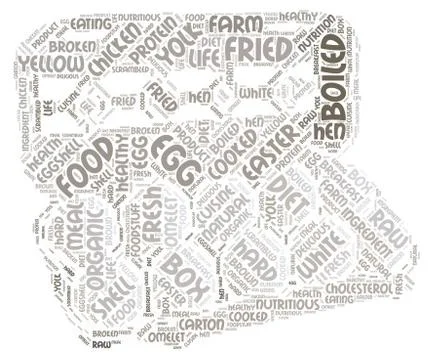 Eggs Word Cloud Art Poster Illustration Stock Illustration