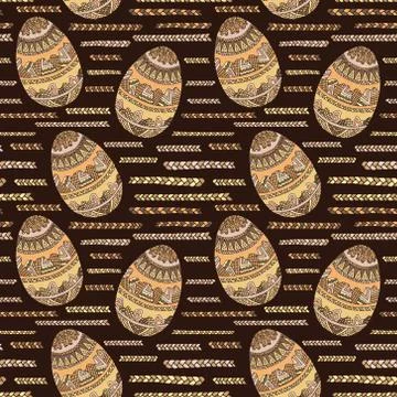 EGGS ZENTANGLE BROWN PATTERN Stock-Illustration