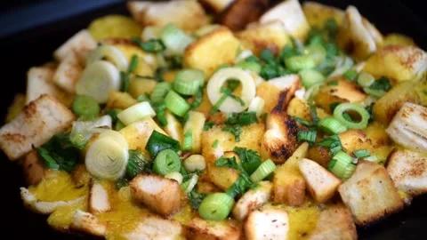 Eggs,bread and salad dish Stock-Footage 267732471