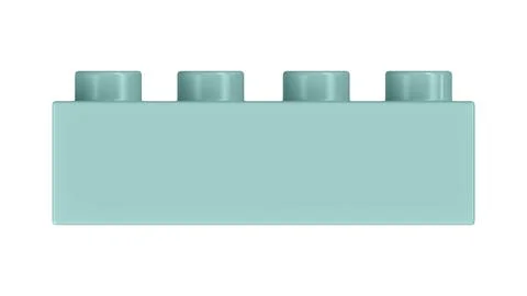 Eggshell Blue Lego Block Isolated on a White Background. Stock Illustration