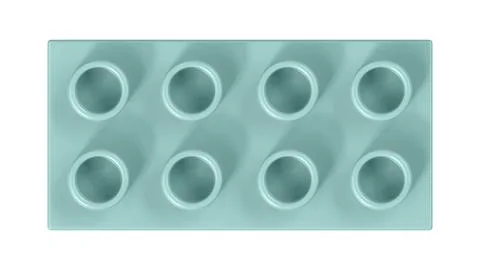 Eggshell Blue Lego Block Isolated on a White Background. Stock Illustration